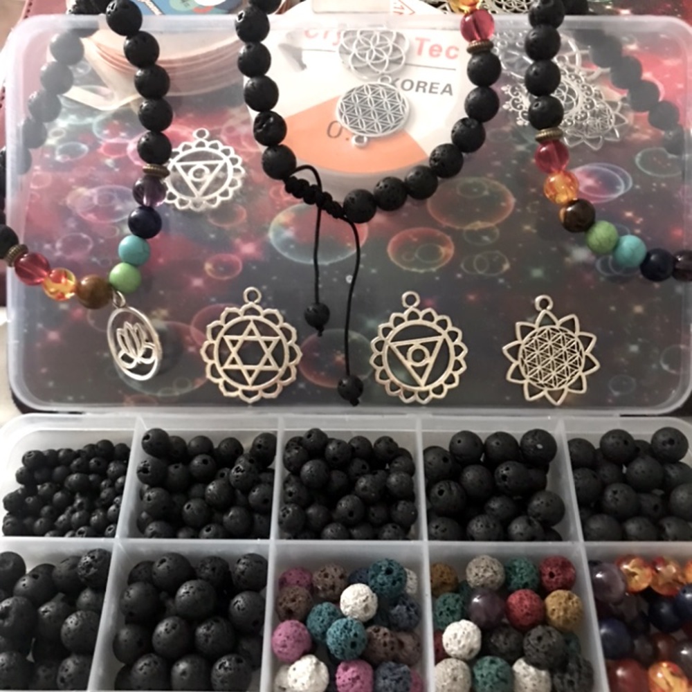 Lava Chakra Stone Beaded Brackets
